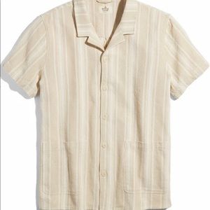 Marine Layer Short Sleeve Camp Shirt Natural Strpe